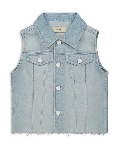 Dl1961 Girls' Manning Distressed Denim Vest - Big Kid In Poolside