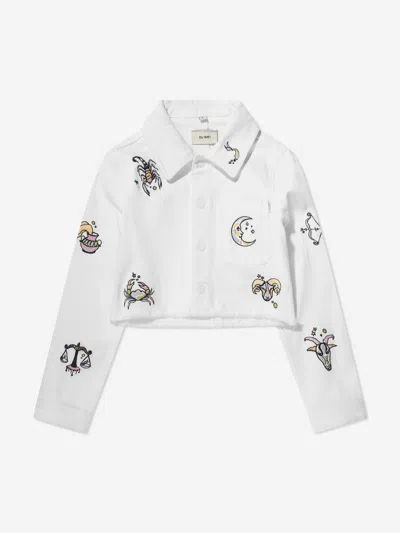 Dl1961 Kids' Manning Star Signs-embroidered Jacket In White