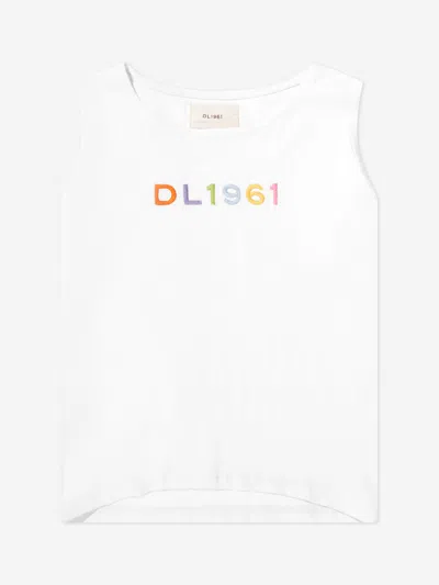 Dl1961 Babies' Girls Marcie Logo Tank Top In White