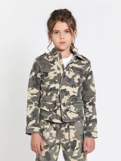 Dl1961 Kids' Girls Rocco Camouflage Jacket In Green