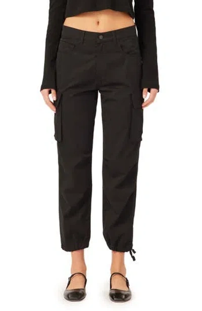 Dl1961 Gwen Cargo Joggers In Black Twill