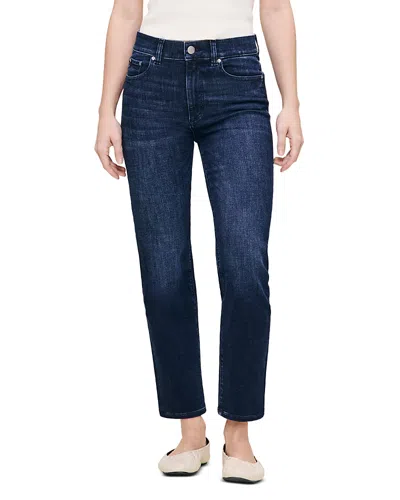 Dl1961 Halle High Rise Ankle Straight Leg Jeans In Mediterranean