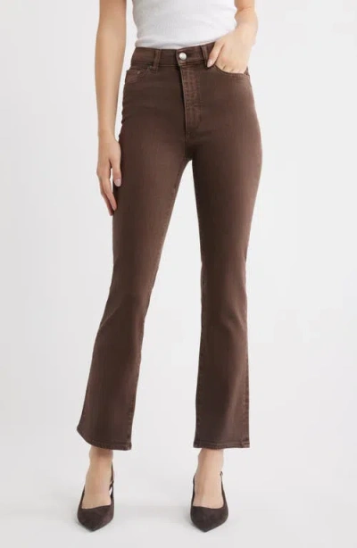 Dl1961 Halle High Waist Straight Leg Jeans In Brown