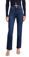 Dl1961 Halle Straight: High Rise Instasculpt Jeans Mediterranean (performance) In Mediterranean (performance)