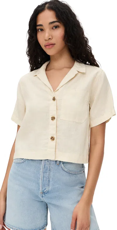 Dl1961 Hampton Button Down Shirt Flax Linen In Brown