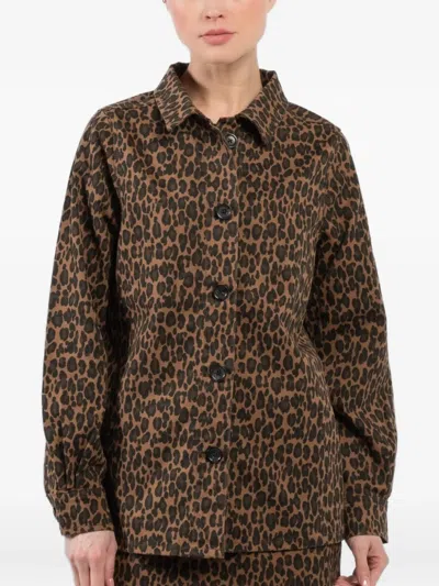 Dl1961 Harloe Leopard-print Jacket In Brown