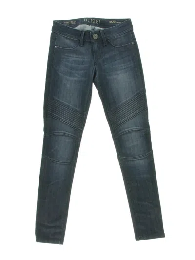 Dl1961 Hazel Womens Dark Wash Low-rise Skinny Jeans In Grey