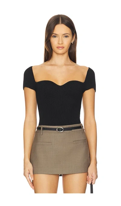 Dl1961 Heart Knit Top In Black