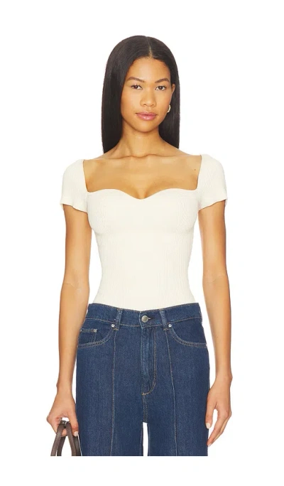 Dl1961 Heart Knit Top In White