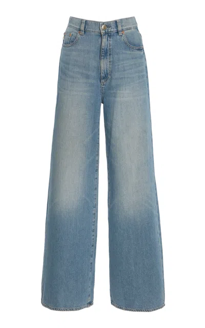 Dl1961 Hepburn Aura-denim High-rise Wide Leg Jeans In Blue