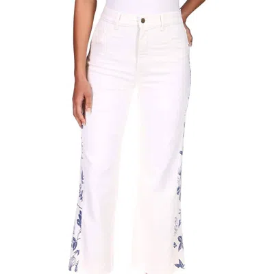 Dl1961 Hepburn High Rise Vintage Jean In Fleur Mix In White