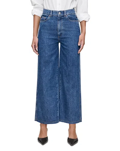 Dl1961 Hepburn High Rise Wide Leg Ankle Jeans In North Beach In Blue