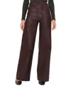 Dl1961 Hepburn Wide Leg High Rise Coated Jeans In Mulberry