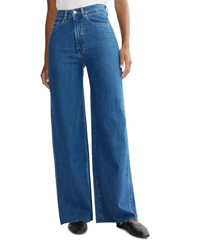 Dl1961 Hepburn High Rise Wide Leg Jeans In North Beach In Blue
