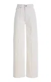 Dl1961 Hepburn High Rise Wide Leg Jeans In White Pintuck In White