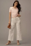 Dl1961 Hepburn High Rise Ankle Wide Leg Jeans In Marine Dots In White