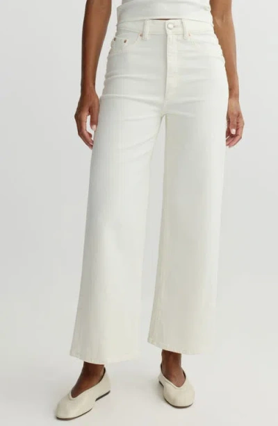 Dl1961 Hepburn High Waist Ankle Wide Leg Jeans In White