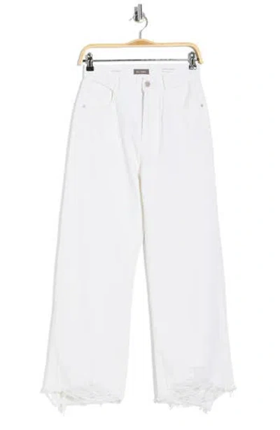 Dl1961 Hepburn High Waist Raw Hem Wide Leg Jeans In White