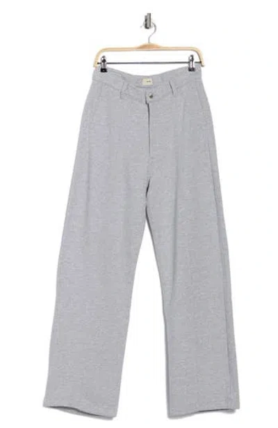Dl1961 Hepburn High Waist Wide Leg Heathered Knit Pants In Gray