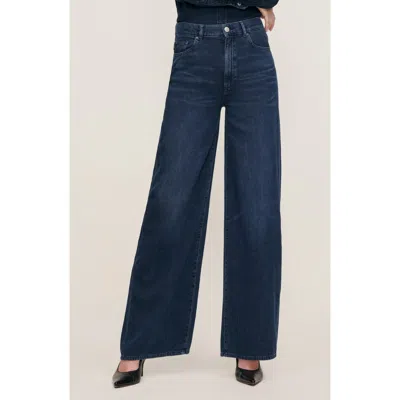 Dl1961 Hepburn High Waist Wide Leg Jeans In Blue