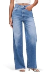 Dl1961 Karmine Refined Wide Leg Sculptsystem High Rise Jeans In Lapis In Wythe Vintage