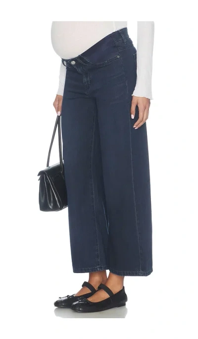Dl1961 Hepburn Maternity Wide Leg Jean In Blue
