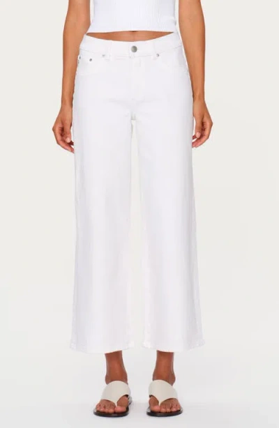 Dl1961 Hepburn Mid Rise Ankle Wide Leg Jeans In White Vintage