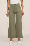 Dl1961 Hepburn Patch Pocket High Waist Ankle Wide Leg Jeans In Green