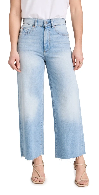 Dl1961 Hepburn Petite Wide Leg: High Rise Jeans Lt. Island Park (vintage) In Freshwater (vintage)