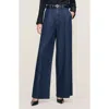 Dl1961 Hepburn Pleated High Waist Wide Leg Jeans In Blue