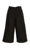 Dl1961 Hepburn Pleated Linen Shorts In Black
