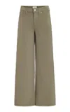 Dl1961 Hepburn Stretch-cotton Wide-leg Pants In Brown