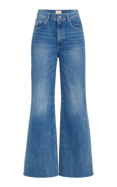 Dl1961 Hepburn Stretch High-rise Wide-leg Jeans In Royal Blue
