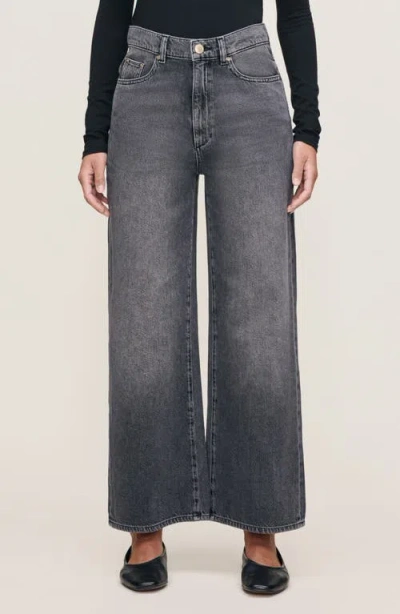 Dl1961 Hepburn Wide Leg Aura High Waist Ankle Jeans In Blue