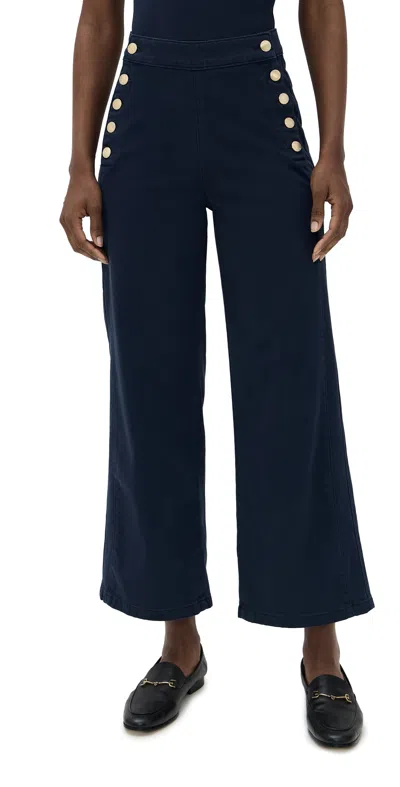Dl1961 Hepburn Wide Leg High Rise Ankle Jeans Bright Navy (twill)