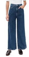 Dl1961 Hepburn Wide Leg High Rise Ankle Jeans North Beach (highluxe) In Blue