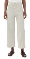 Dl1961 Hepburn Wide Leg High Rise Ankle Jeans Seashell Stripe (vintage) In White