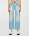 Dl1961 Hepburn Raw Hem High Waist Ankle Wide Leg Jeans In Lt Island Park