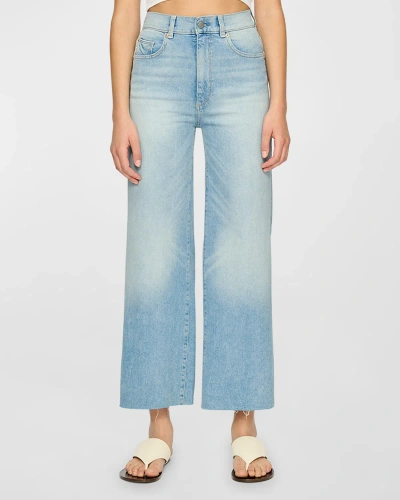 Dl1961 Hepburn Wide-leg High Rise Jeans In Light Island