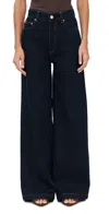 Dl1961 Hepburn Wide Leg High Rise Jeans Ventura (vintage) In Black