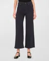 Dl1961 Hepburn High Waist Ankle Wide Leg Knit Jeans In Classic Navy