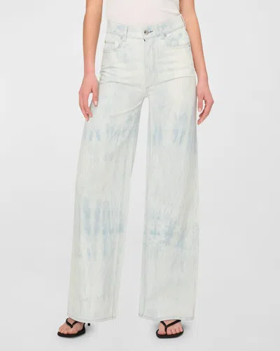 Dl1961 Hepburn Wide-leg High-rise Vintage Jeans In Light Tide