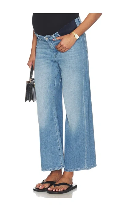Dl1961 Hepburn Wide Leg Maternity Jeans In Blue