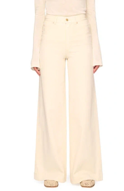 Dl1961 Hepburn Wide-leg High Rise Vintage Jeans In Manilla (knit Denim)