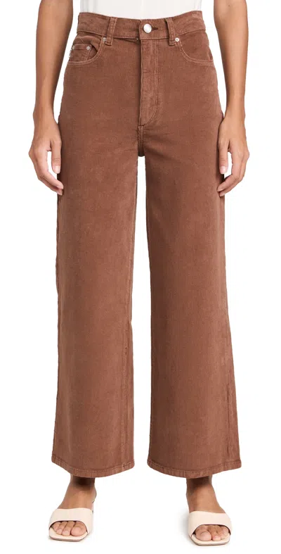 Dl1961 Hepburn Wide Leg High Rise Corduroy Jeans Terracotta (corduroy)