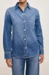 Dl1961 Faye Oversize Denim Button-up Shirt In Blue