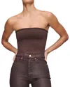 Dl1961 Instasculpt Fine Knit Tube Top In Brown