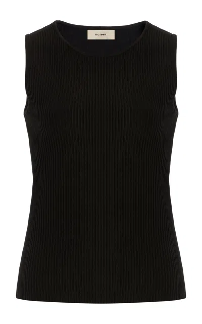 Dl1961 Instasculpt™ Rib Racer Tank Top In Black