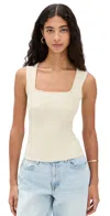 Dl1961 Instasculpt Rib Square Neck Top Ecru (instasculpt Rib) In Ecru (instasculpt Rib)