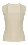 Dl1961 Instasculpt Rib Square Neck Top Ecru (instasculpt Rib) In Nude